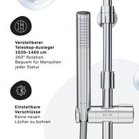 F07PA400 Duschsystem mit Thermostat Armatur Spike Regendusche set Duschsäule ampm-store.de