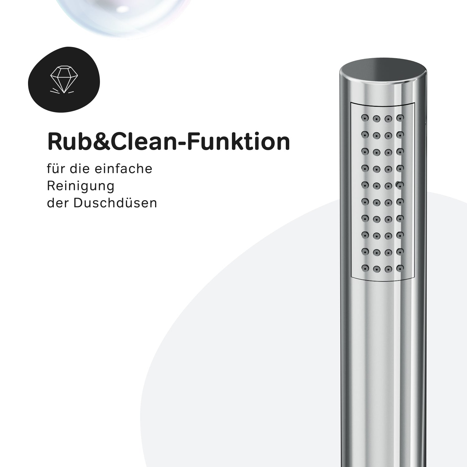 F07PA500 Duschsystem mit Thermostat Armatur und Wanneneinlauf Spike Regendusche set Duschsäule