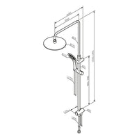 F07TA022 Duschsystem Hit Regendusche set Duschsäule, Schwarz ampm-store.de