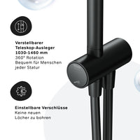 F07TA022 Duschsystem Hit Regendusche set Duschsäule, Schwarz ampm-store.de
