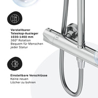 F07TA400 Duschsystem mit Thermostat Duscharmatur Hit Regendusche set Duschsäule ampm-store.de