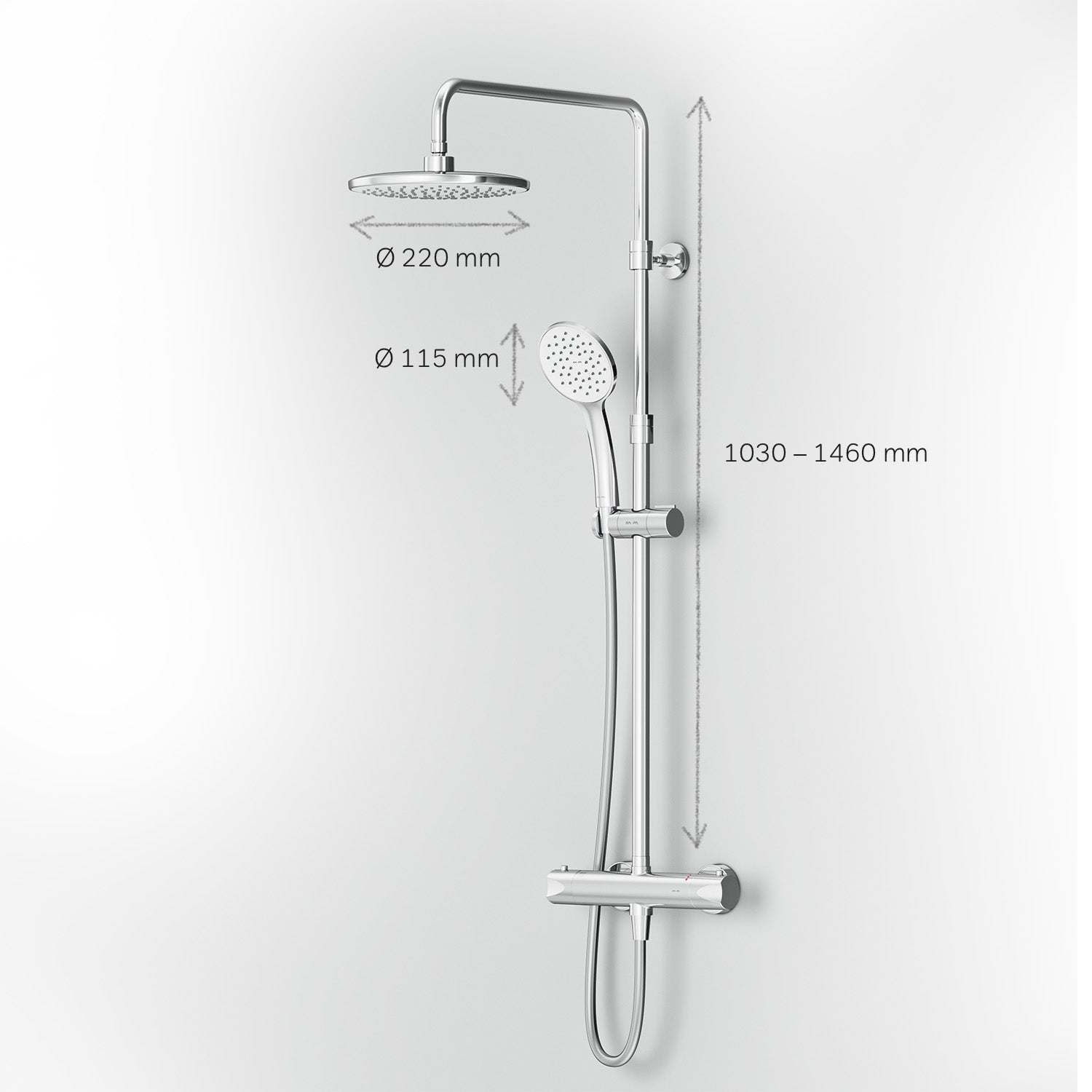 F07TA400 Duschsystem mit Thermostat Duscharmatur Hit Regendusche set Duschsäule ampm-store.de