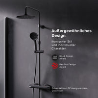 F07TA422 Duschsystem mit Thermostat Duscharmatur Hit Regendusche set Duschsäule, Schwarz ampm-store.de