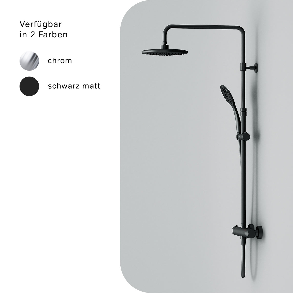 F07TA422 Duschsystem mit Thermostat Duscharmatur Hit Regendusche set Duschsäule, Schwarz ampm-store.de