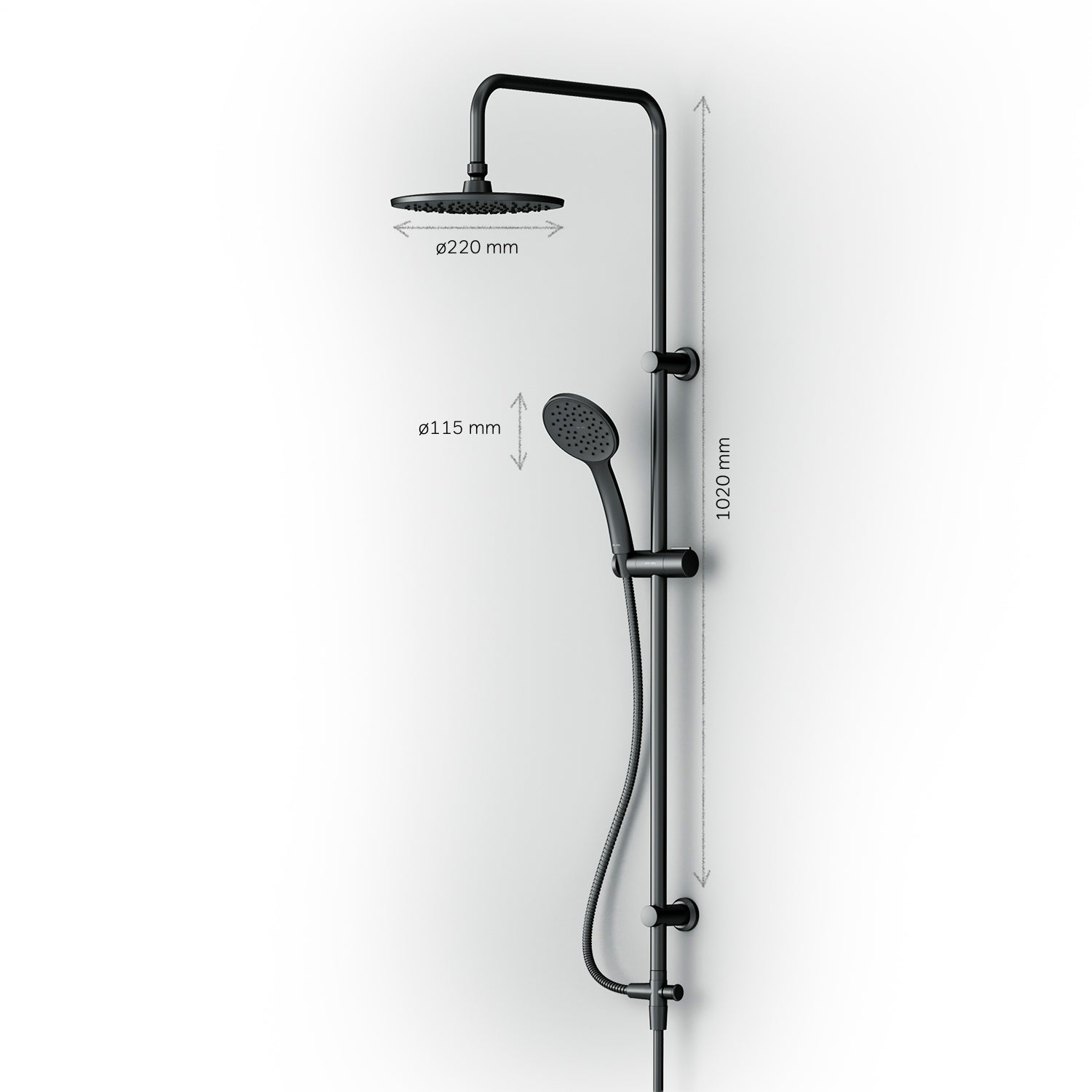 F07TB022 Système de douche Hit ensemble de douche à effet pluie colonne de douche noir