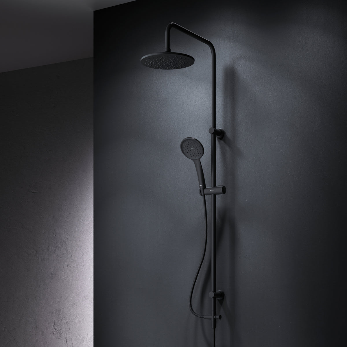 Duschsystem Hit mit Regendusche, Schwarz – F07TB022