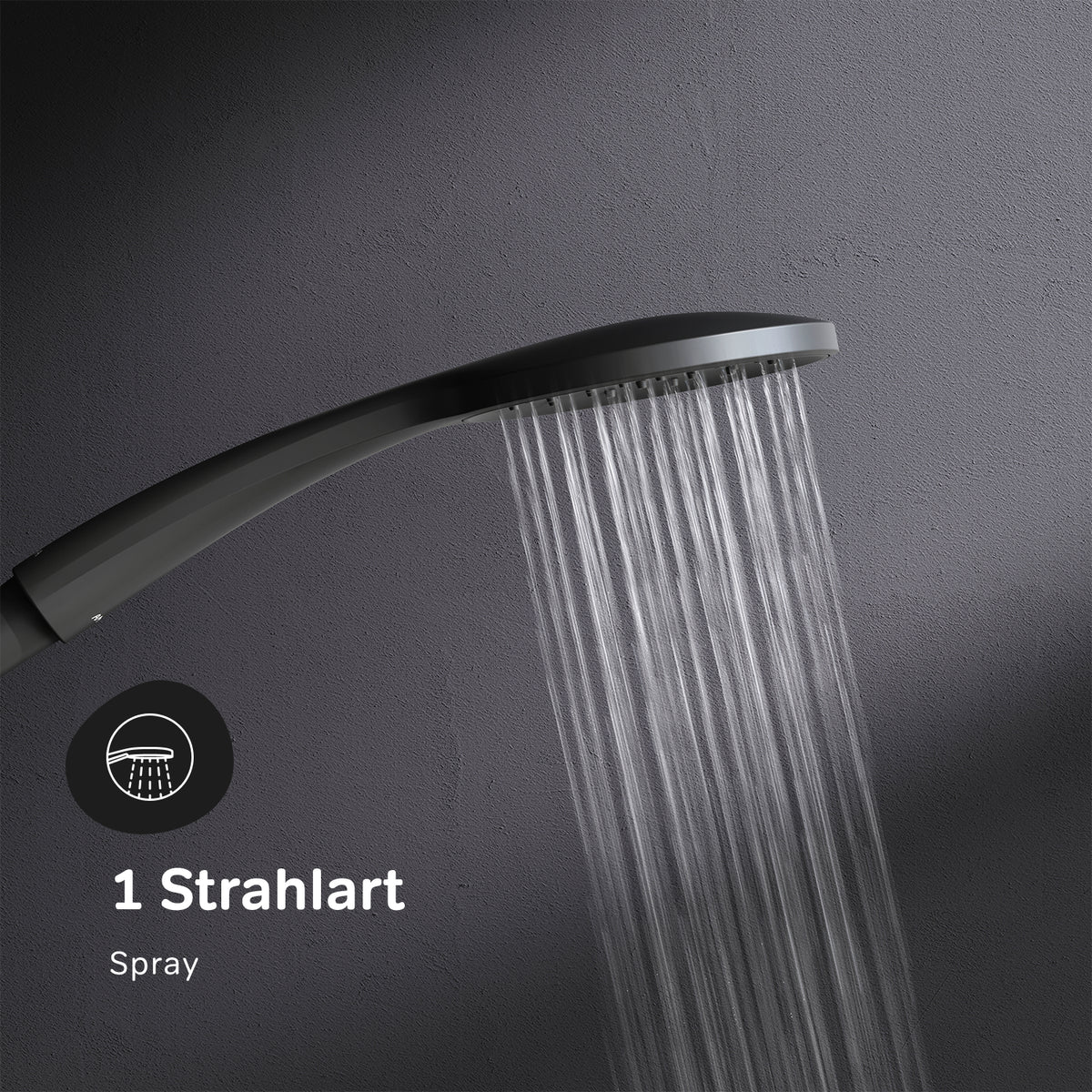 Duschsystem Hit mit Regendusche, Schwarz – F07TB022