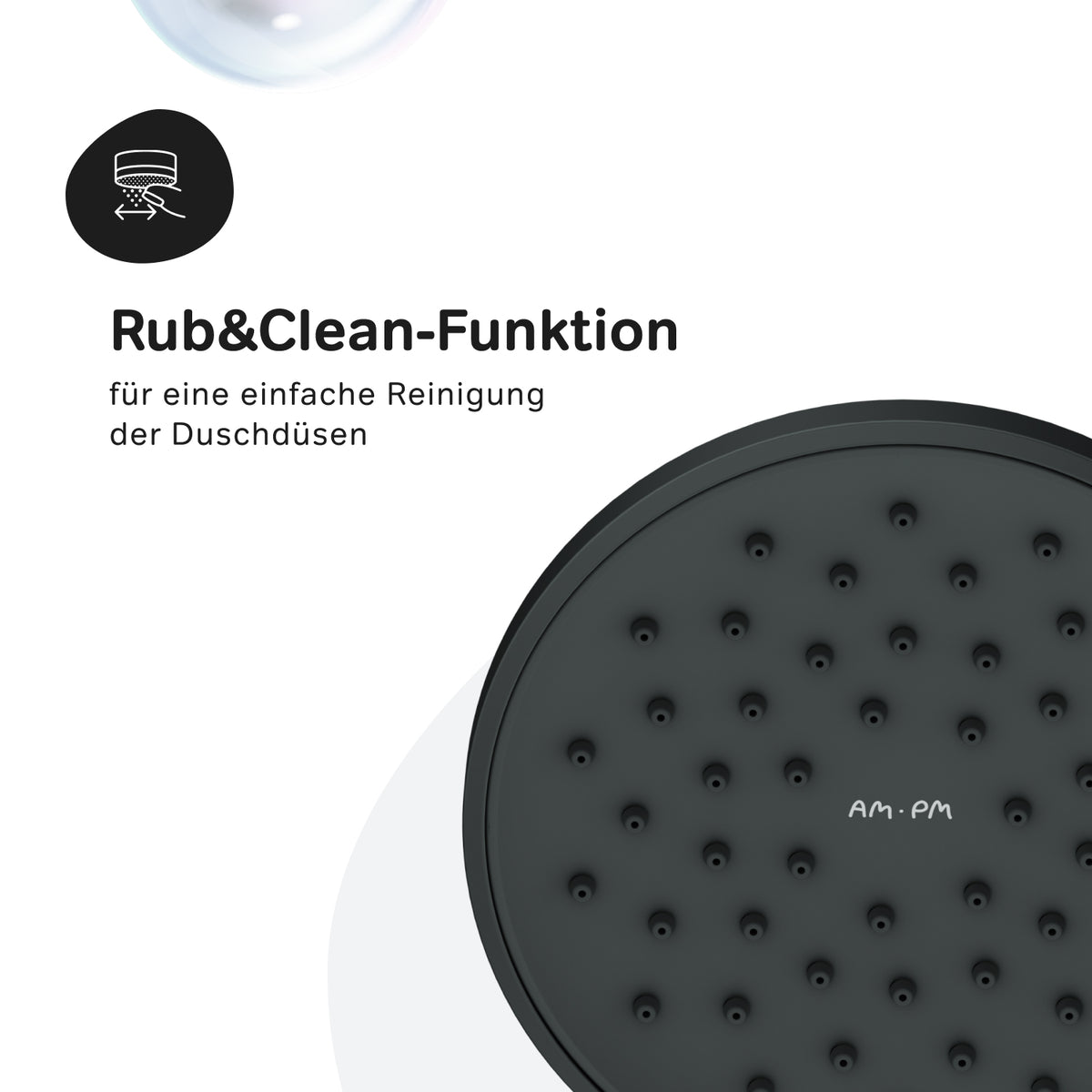Duschsystem Hit mit Regendusche, Schwarz – F07TB022