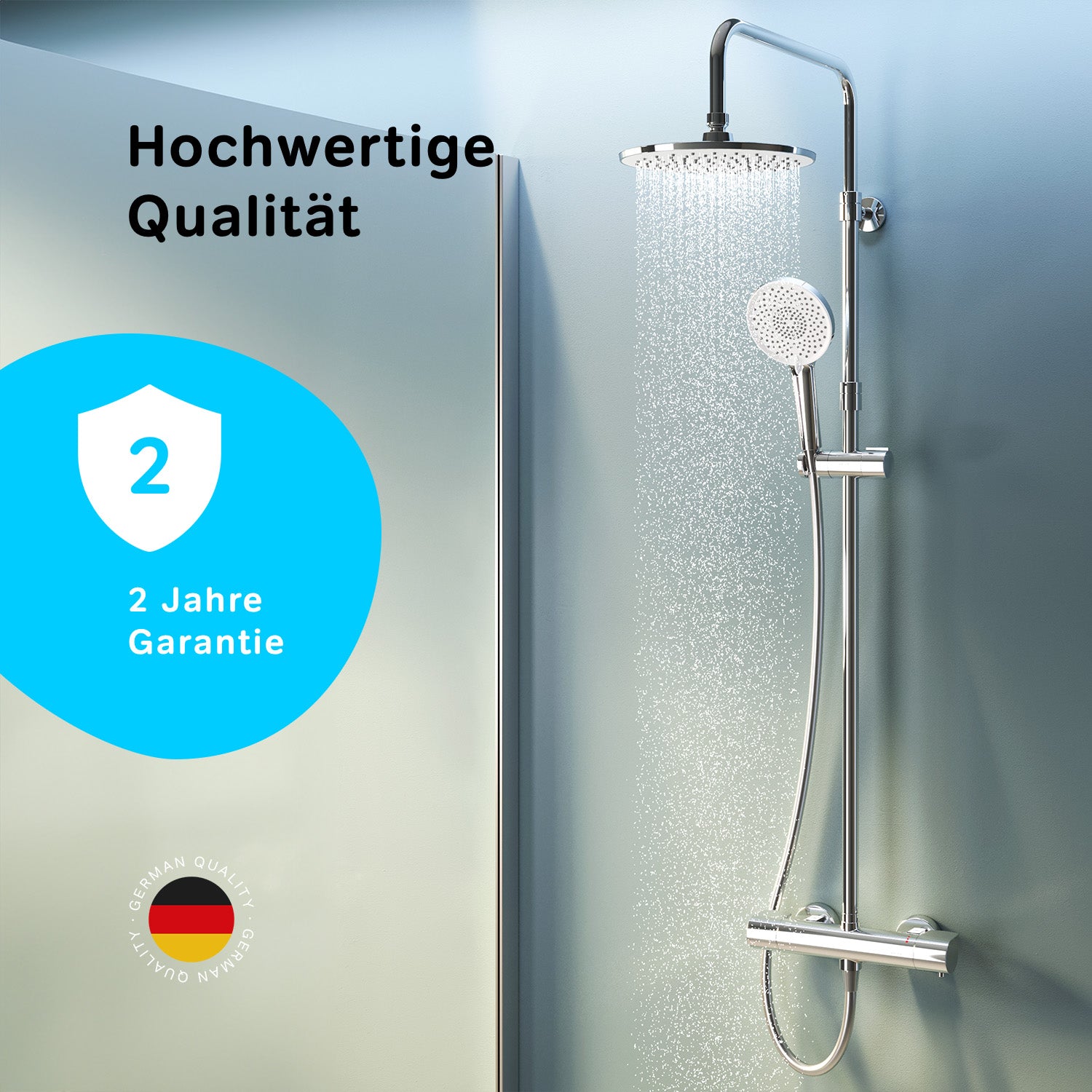F07XA400 Duschsystem mit Thermostat Duscharmatur X-Joy Regendusche set Duschsäule ampm-store.de