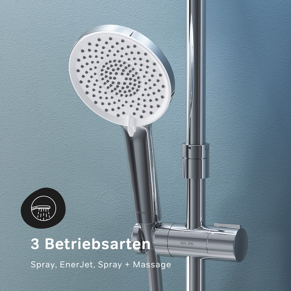 F07XA400 Duschsystem mit Thermostat Duscharmatur X-Joy Regendusche set Duschsäule ampm-store.de