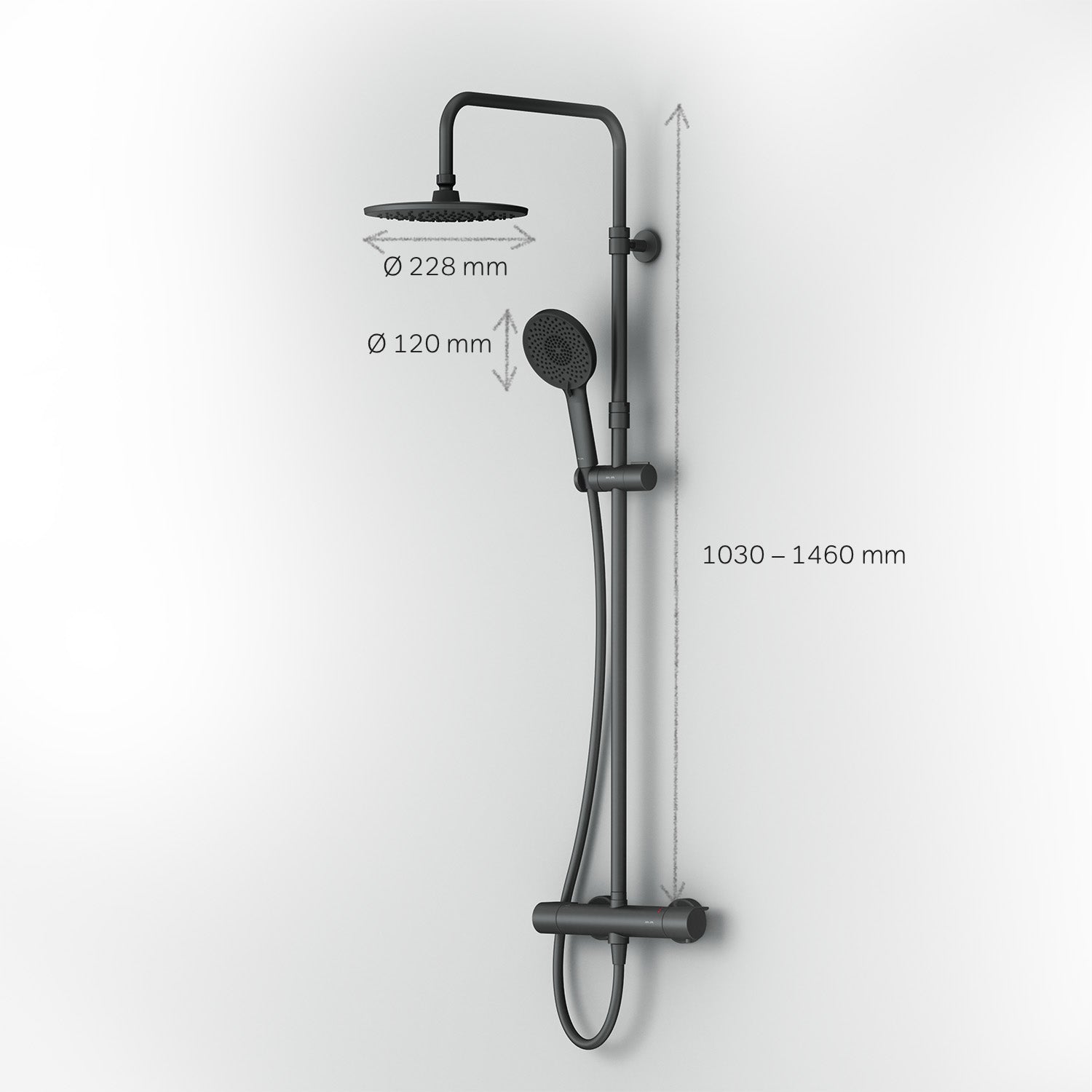 F07xa422 x-joy spot de douche avec thermostat robinet de douche, noir