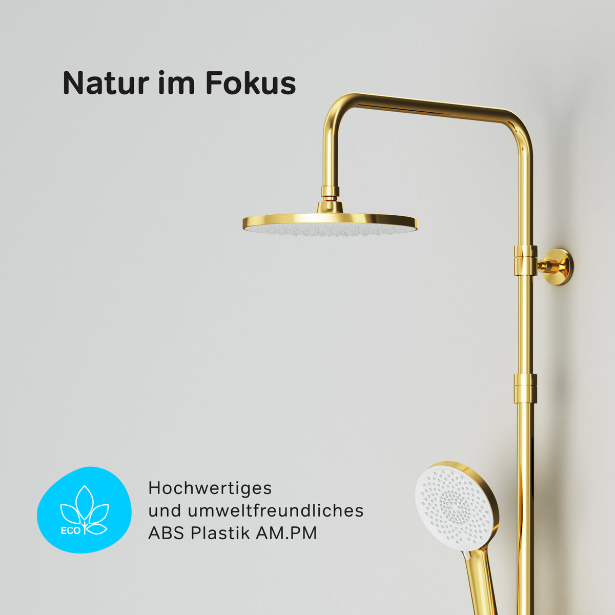 Système de douche X-Joy avec thermostat et douche de pluie, or–F07XA499