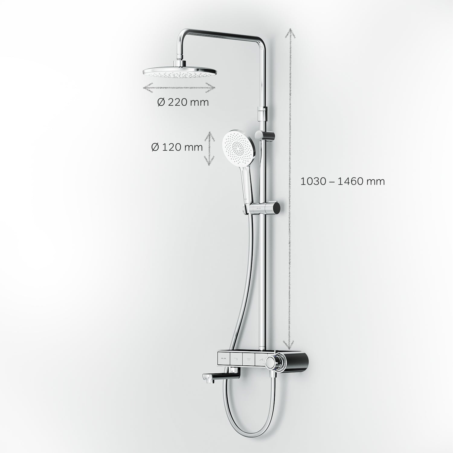 F07XB300 Système de douche avec robinetterie thermostatique X-Joy S Ensemble de douche à effet pluie Colonne de douche