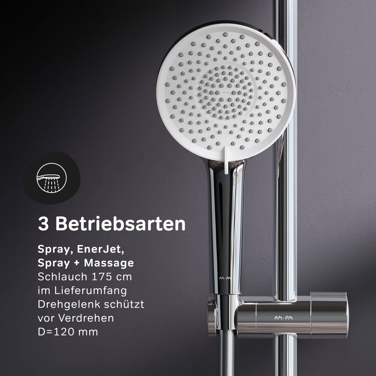 Système de douche X-Joy S avec thermostat et douche à effet pluie–F07XB300
