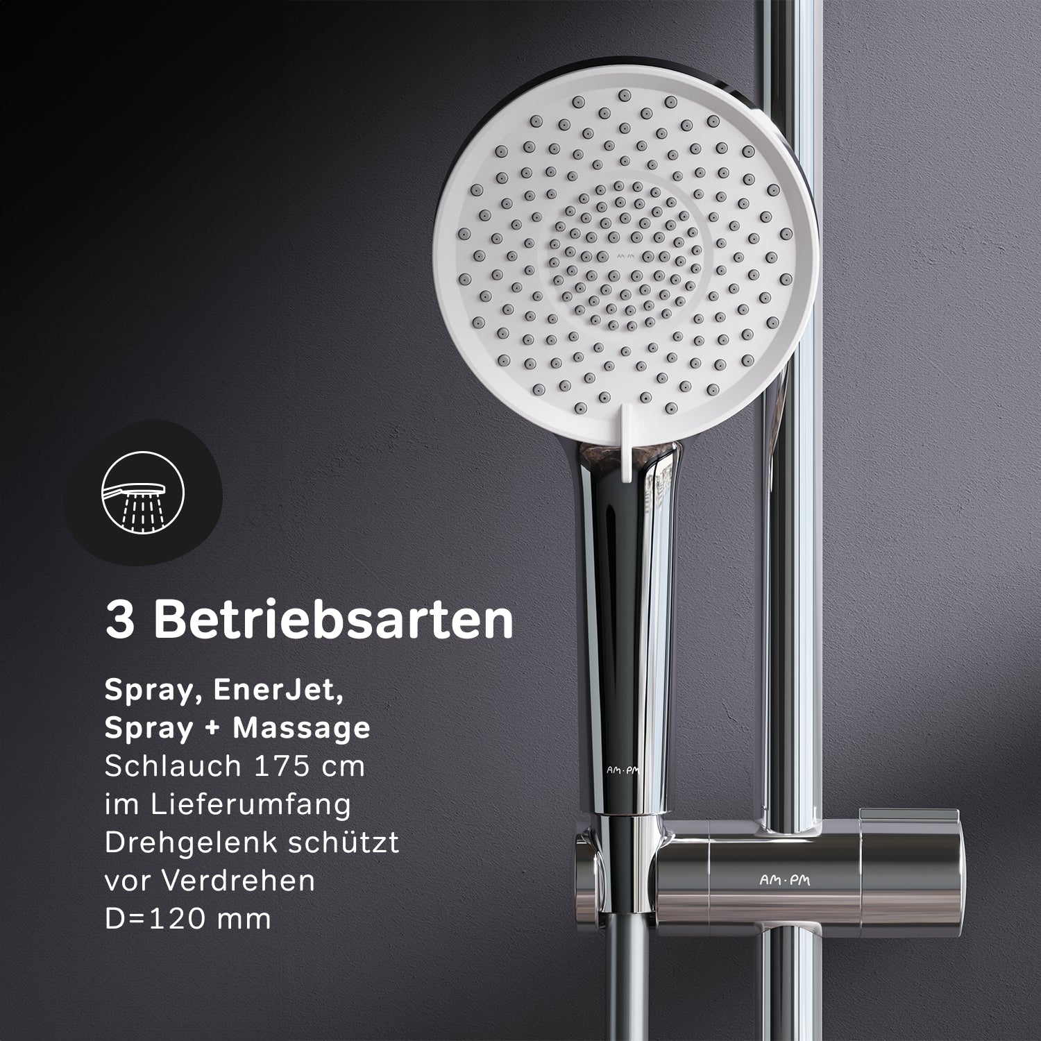 F07XB300 Système de douche avec robinetterie thermostatique X-Joy S Ensemble de douche à effet pluie Colonne de douche