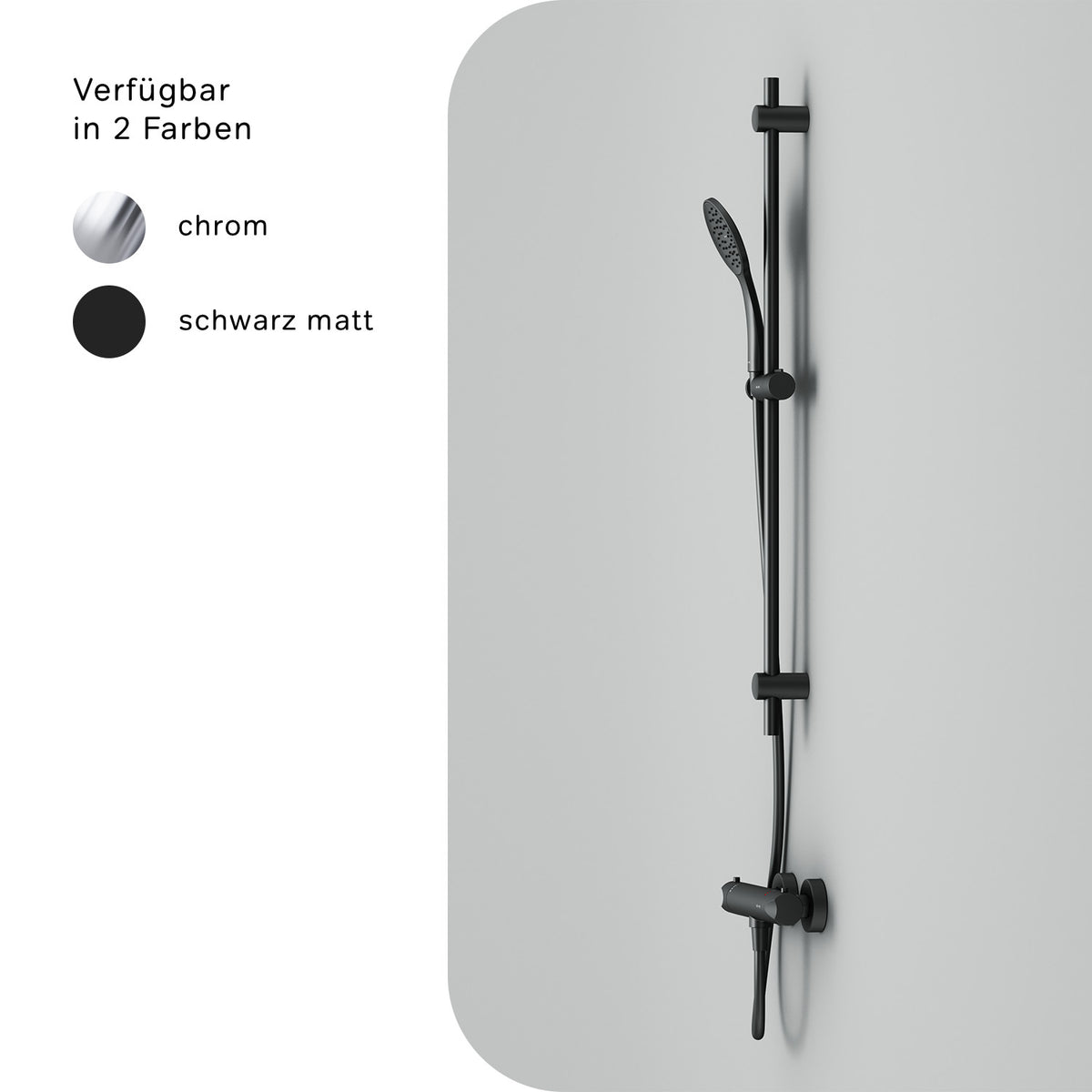 F428TA46 Hit Armaturen-Set: Thermostat Duscharmatur und Duschset, schwarz ampm-store.de