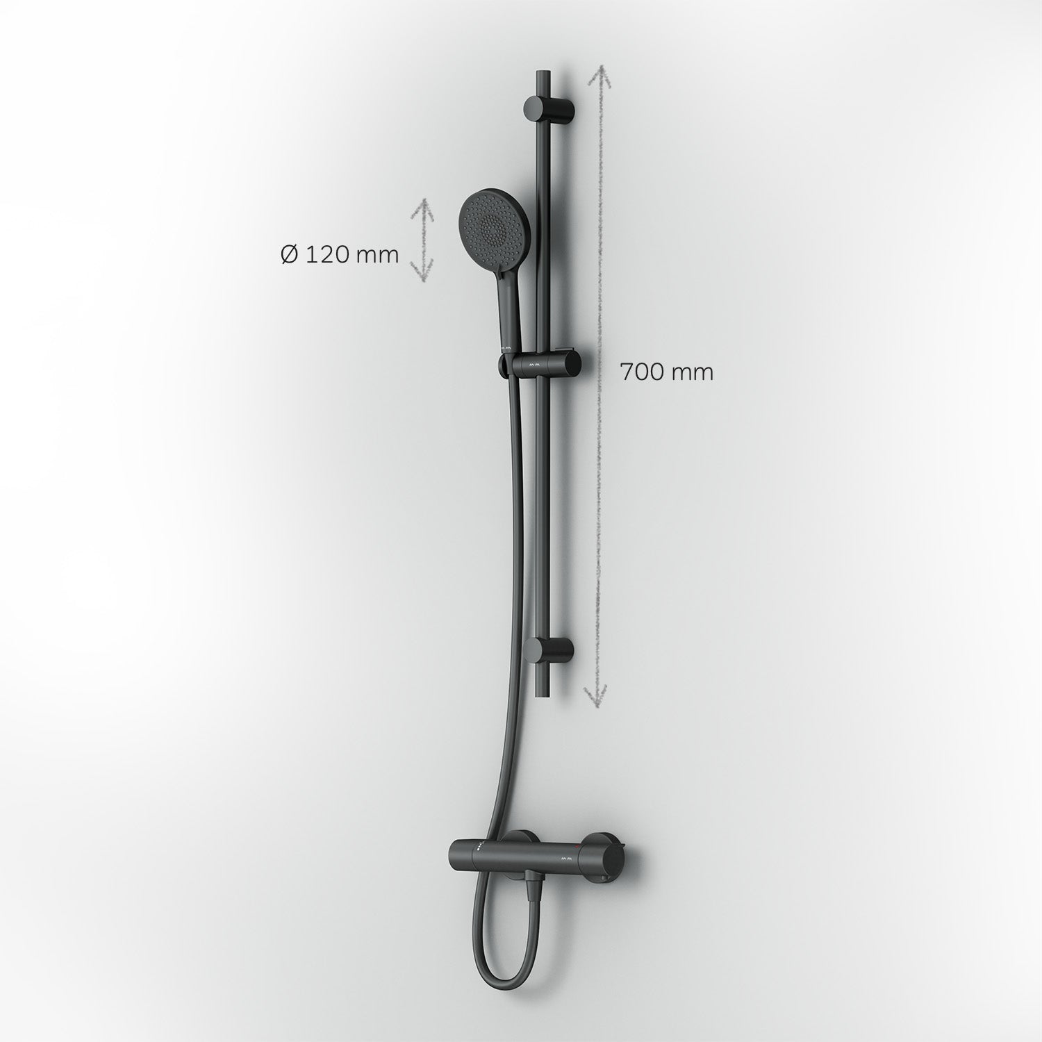 F428XA46 X-Joy Armaturen-Set: Thermostat Duscharmatur und Duschset, schwarz