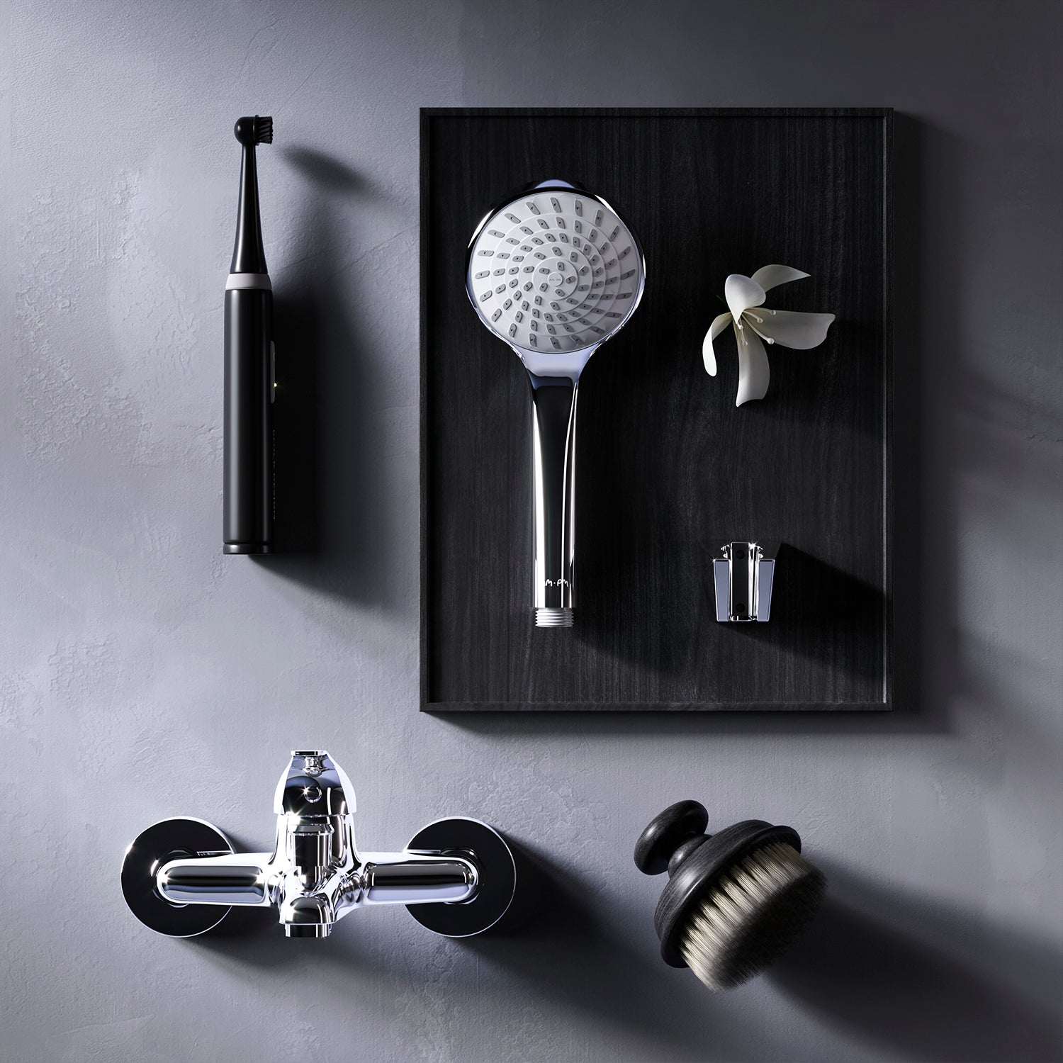 F8315000 Wannenarmatur mit Handbrause und Halter Play Mischbatterie Badewanne Wasserhahn Bad