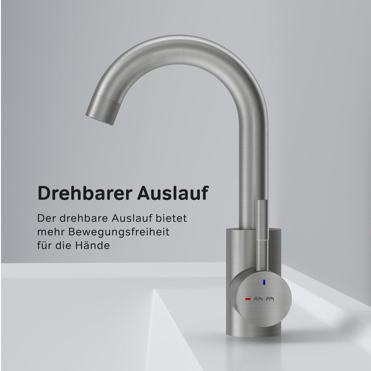Küchenarmatur X-Joy S mit schwenkbarem Auslauf und EcoStart, Satin – F85B02711