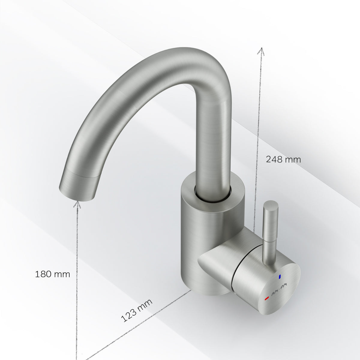 Küchenarmatur X-Joy S mit schwenkbarem Auslauf und EcoStart, Satin – F85B02711