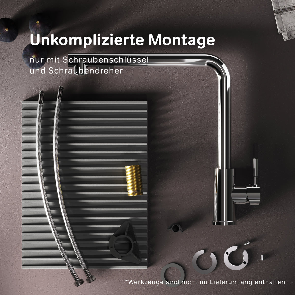 Robinet de cuisine X-Joy S avec bec pivotant et extensible, noir–F85B05522