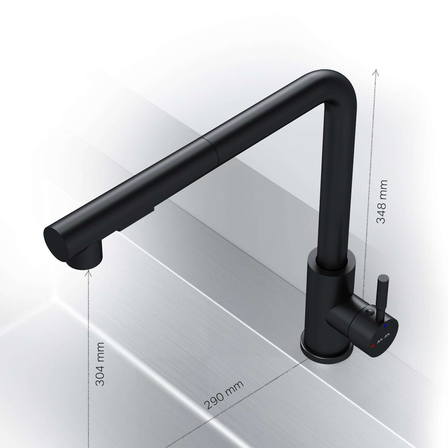 F85B05522 Küchenarmatur X-Joy S Spültischarmatur Küche Spültisch-Einhebelmischer, Schwarz