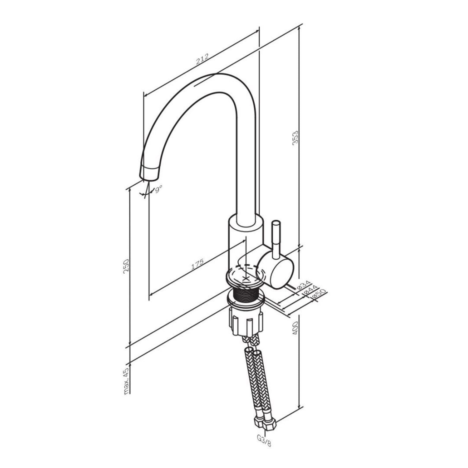 F85B07100 Küchenarmatur X-Joy S Spültischarmatur Küche Spültisch-Einhebelmischer