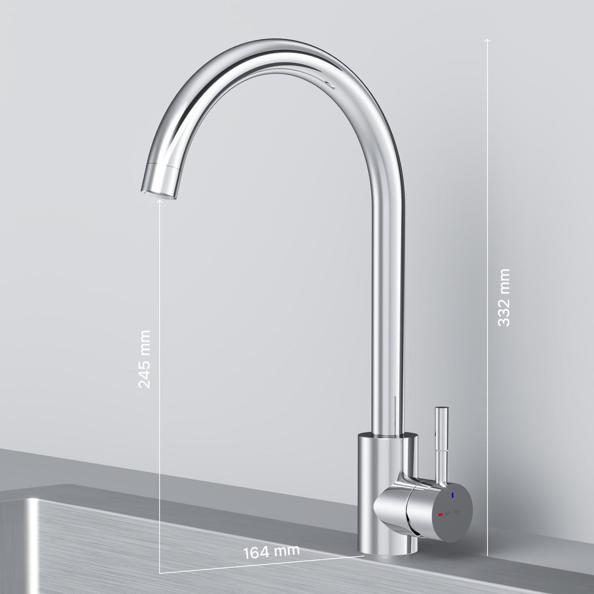 Küchenarmatur X-Joy S mit schwenkbarem Auslauf und EcoStart – F85B07100