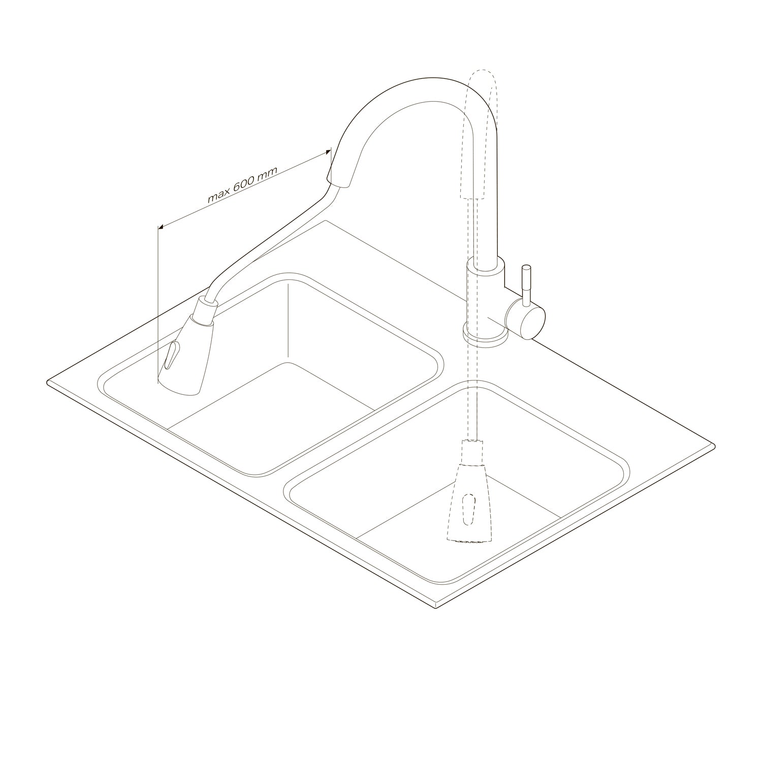 F85B07500 Küchenarmatur X-Joy S Spültischarmatur Küche Spültisch-Einhebelmischer