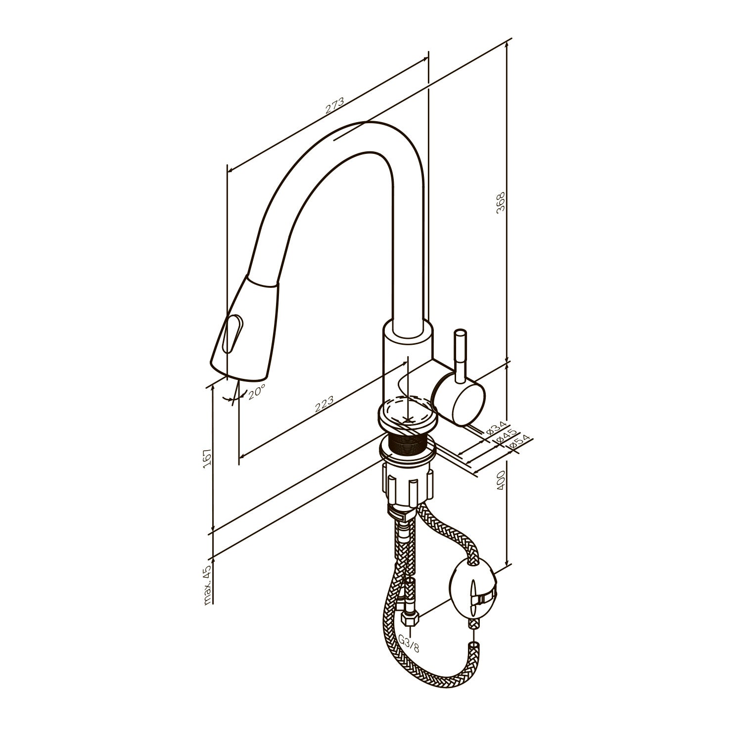 Robinet de cuisine X-Joy F85B07522 S Robinet d'évier de cuisine, mitigeur monocommande, noir