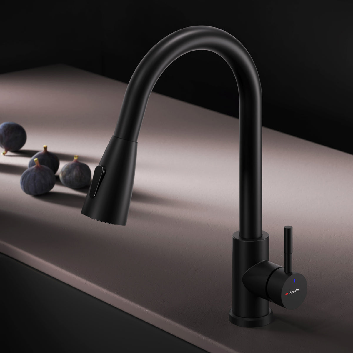 Küchenarmatur X-Joy S mit schwenkbarem, ausziehbarem Auslauf und 2 Strahlarten, Schwarz – F85B07522