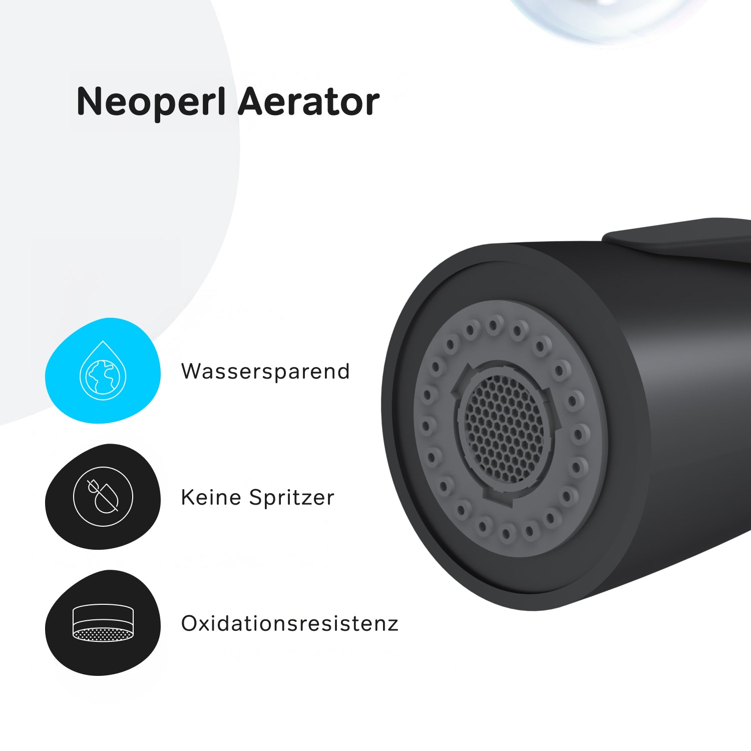 Robinet de cuisine X-Joy F85B07522 S Robinet d'évier de cuisine, mitigeur monocommande, noir