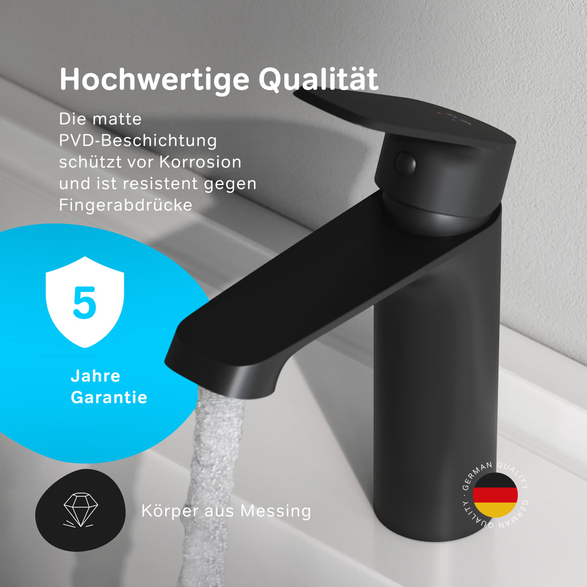 Robinet de lavabo Func, noir–F8F02122