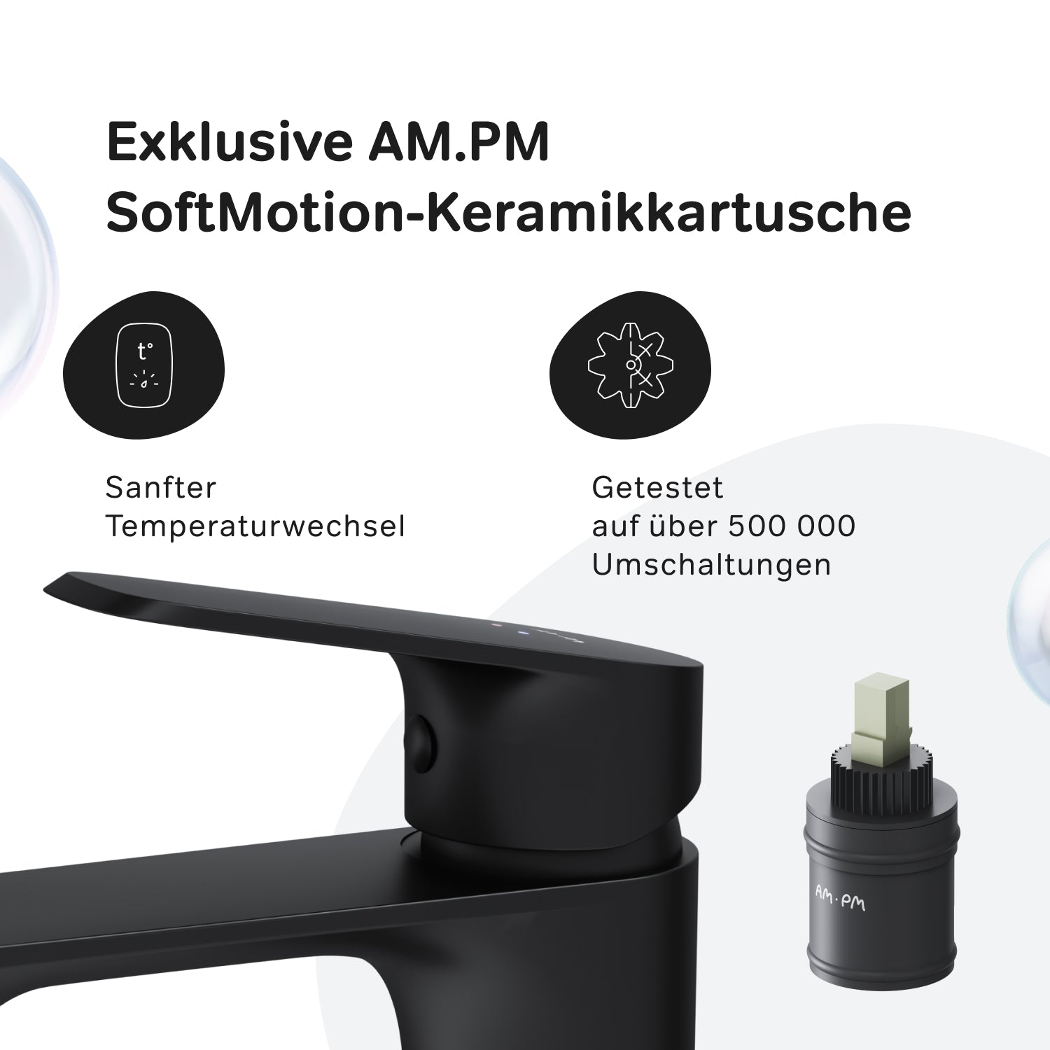 Robinet de salle de bain F8F02122, robinet de lavabo, noir