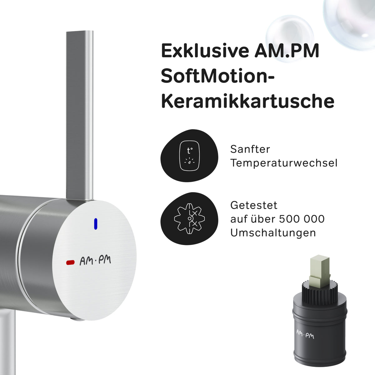 Robinet de cuisine Func avec bec pivotant, finition satinée–F8F05011