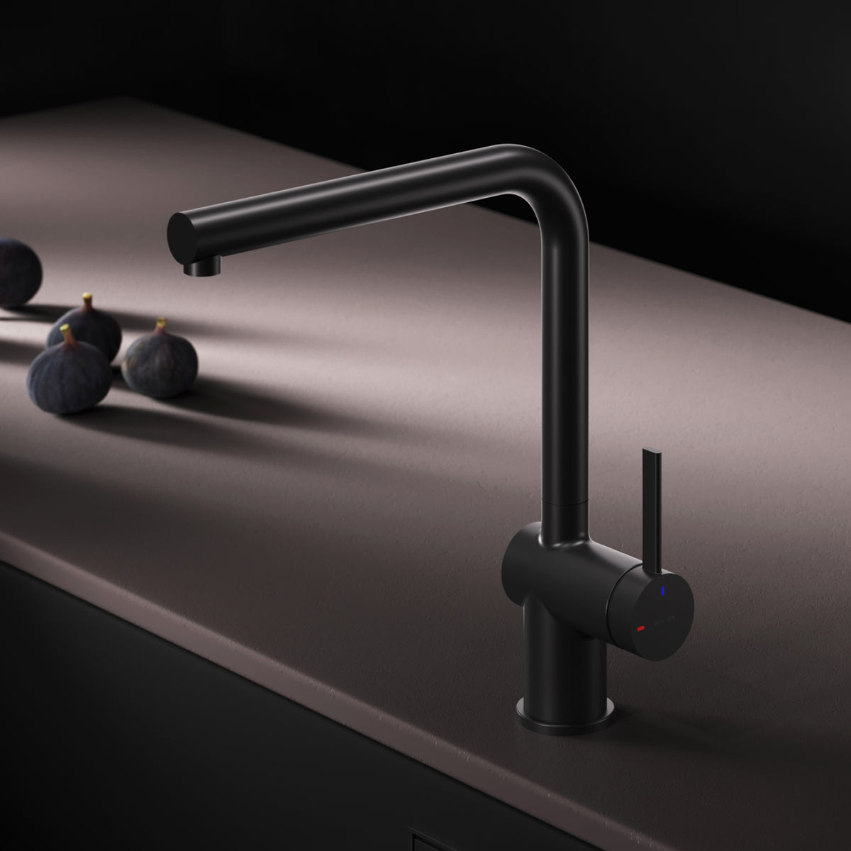 Robinet de cuisine Func avec bec pivotant, noir–F8F05022