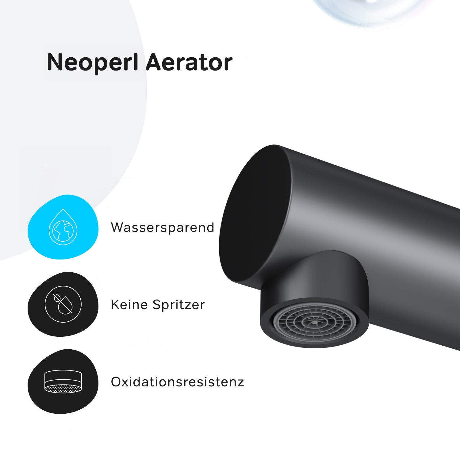 Robinet de cuisine F8F05022, mitigeur monocommande, noir. 