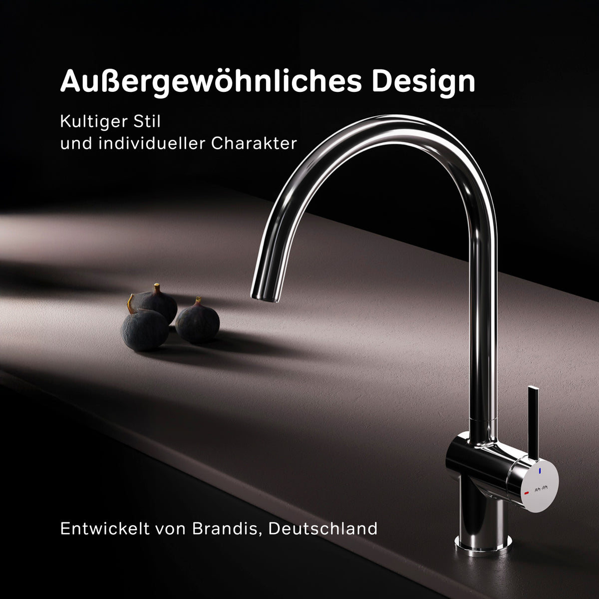 Robinet de cuisine Func avec bec pivotant et EcoStart–F8F07000
