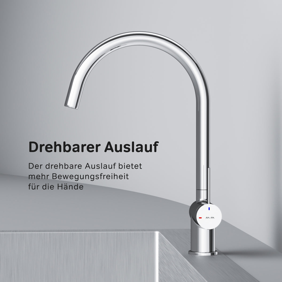 Robinet de cuisine Func avec bec pivotant et EcoStart–F8F07000