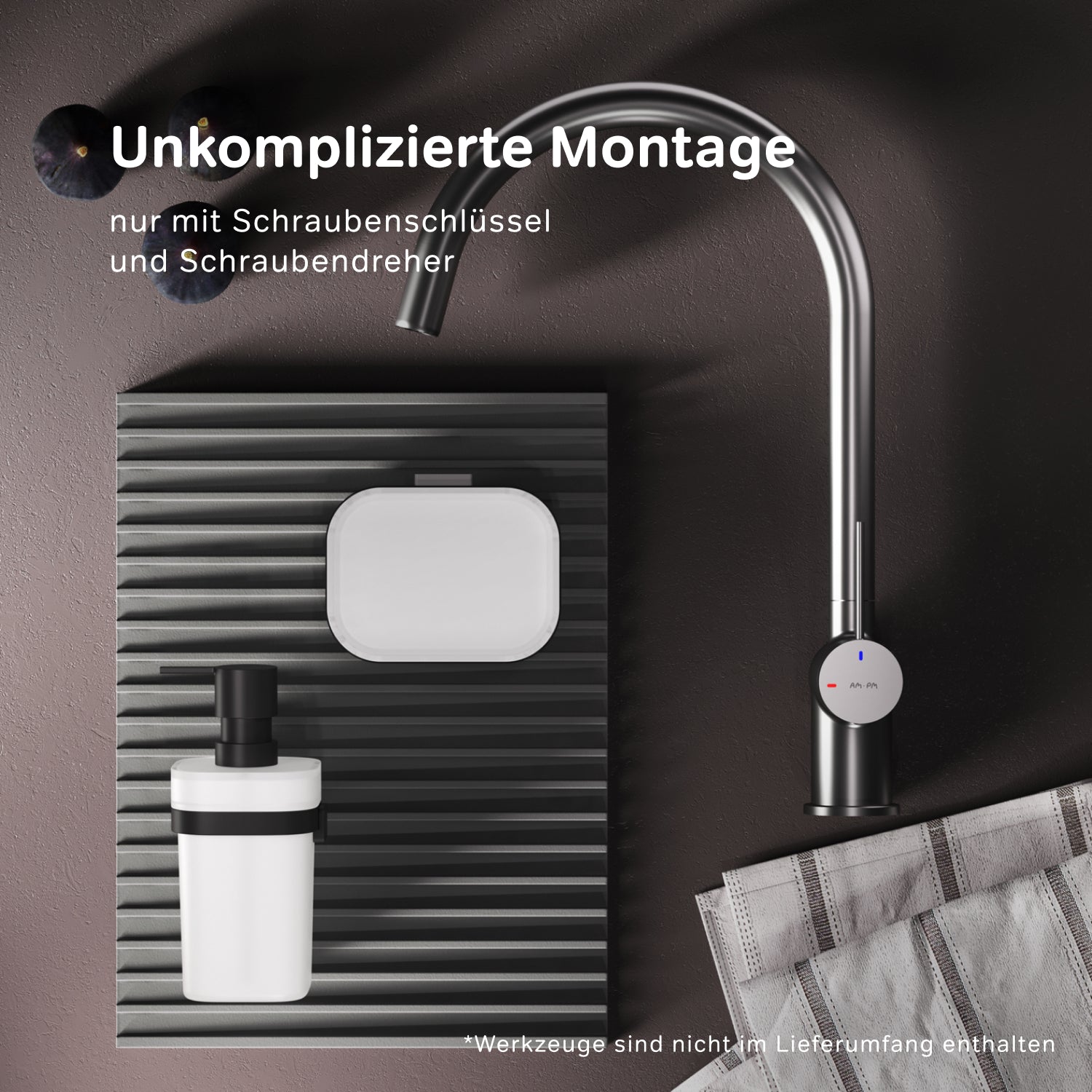 Robinet de cuisine F8F07011, mitigeur monocommande, finition satinée. 