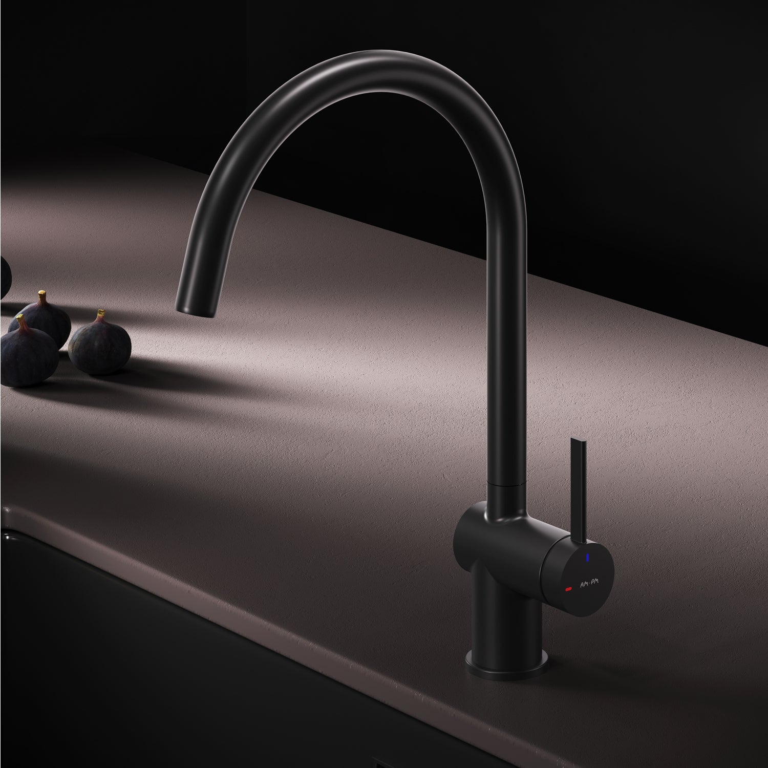 F8F07022 Küchenarmatur Func Spültischarmatur Küche Spültisch-Einhebelmischer, Schwarz