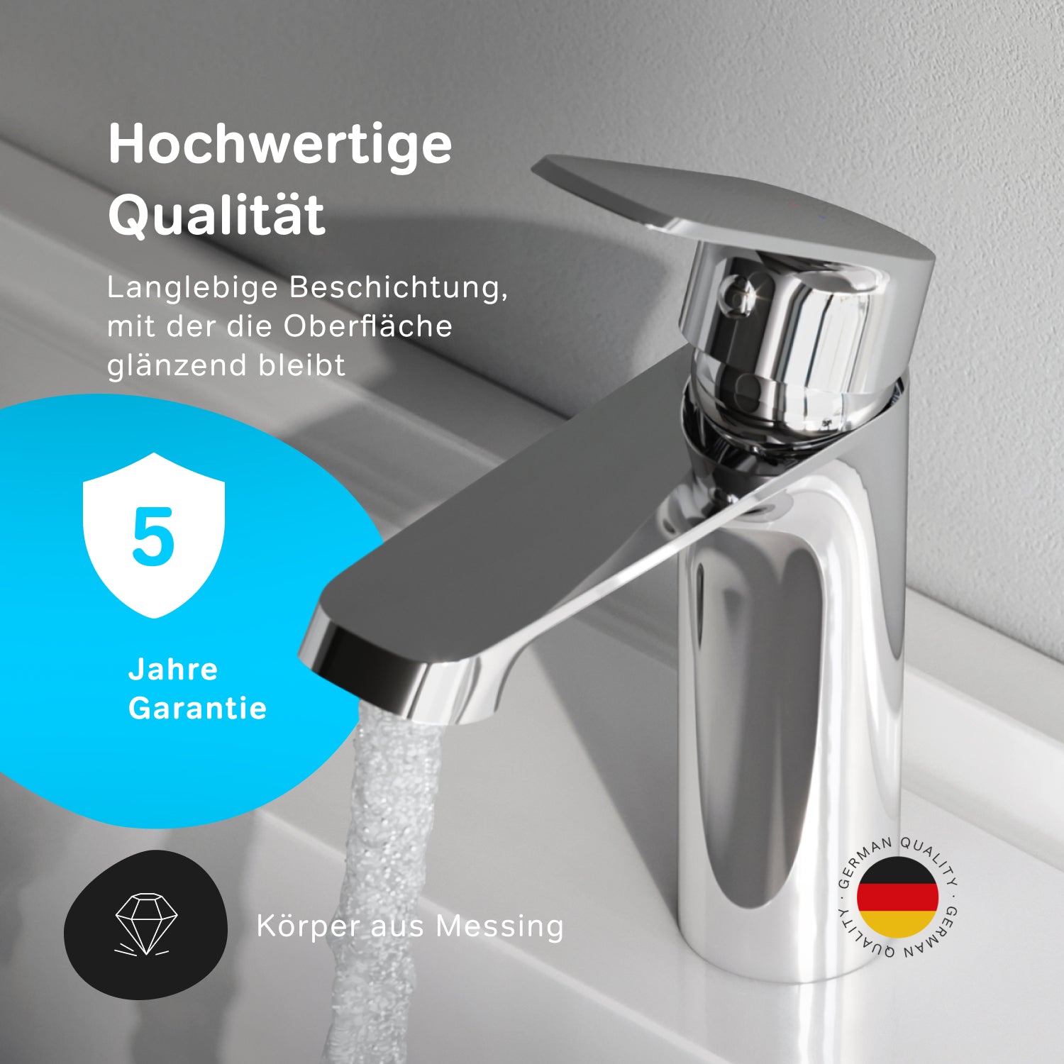 Robinet de salle de bain F8F82100 avec robinet de lavabo et bonde à clic