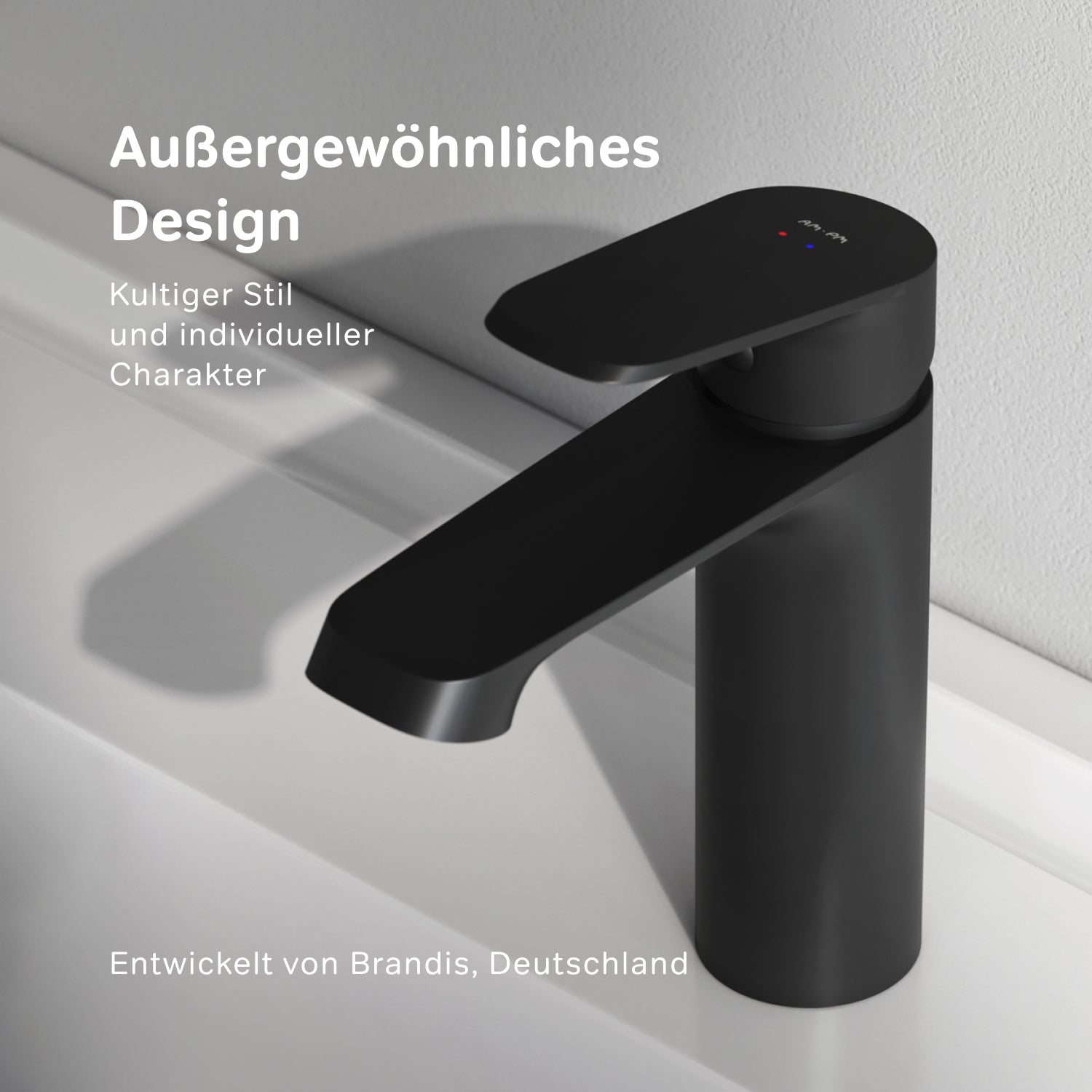 Robinet de salle de bain F8F82122 avec bonde clic-clac, noir