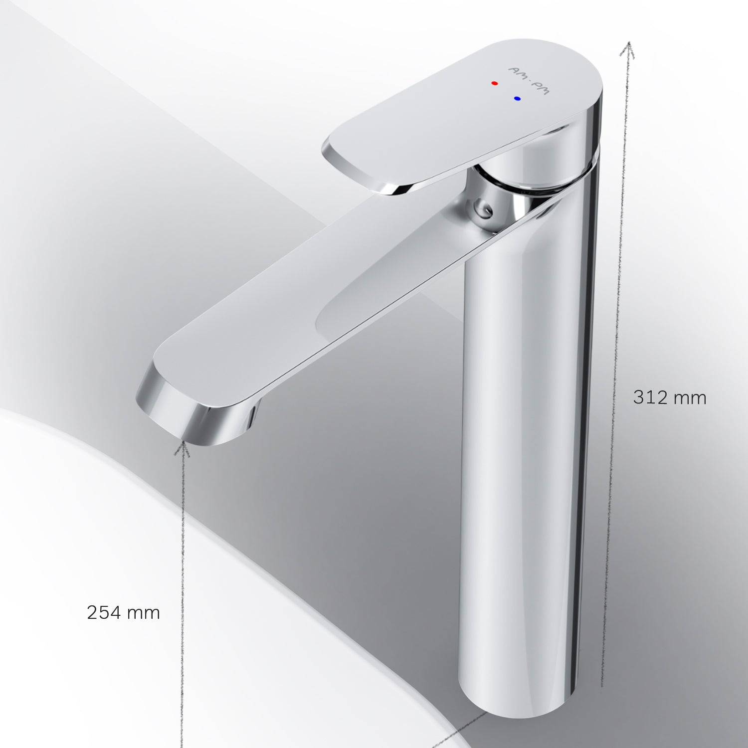 Robinet de salle de bain F8F92000, robinet de lavabo avec bec haut