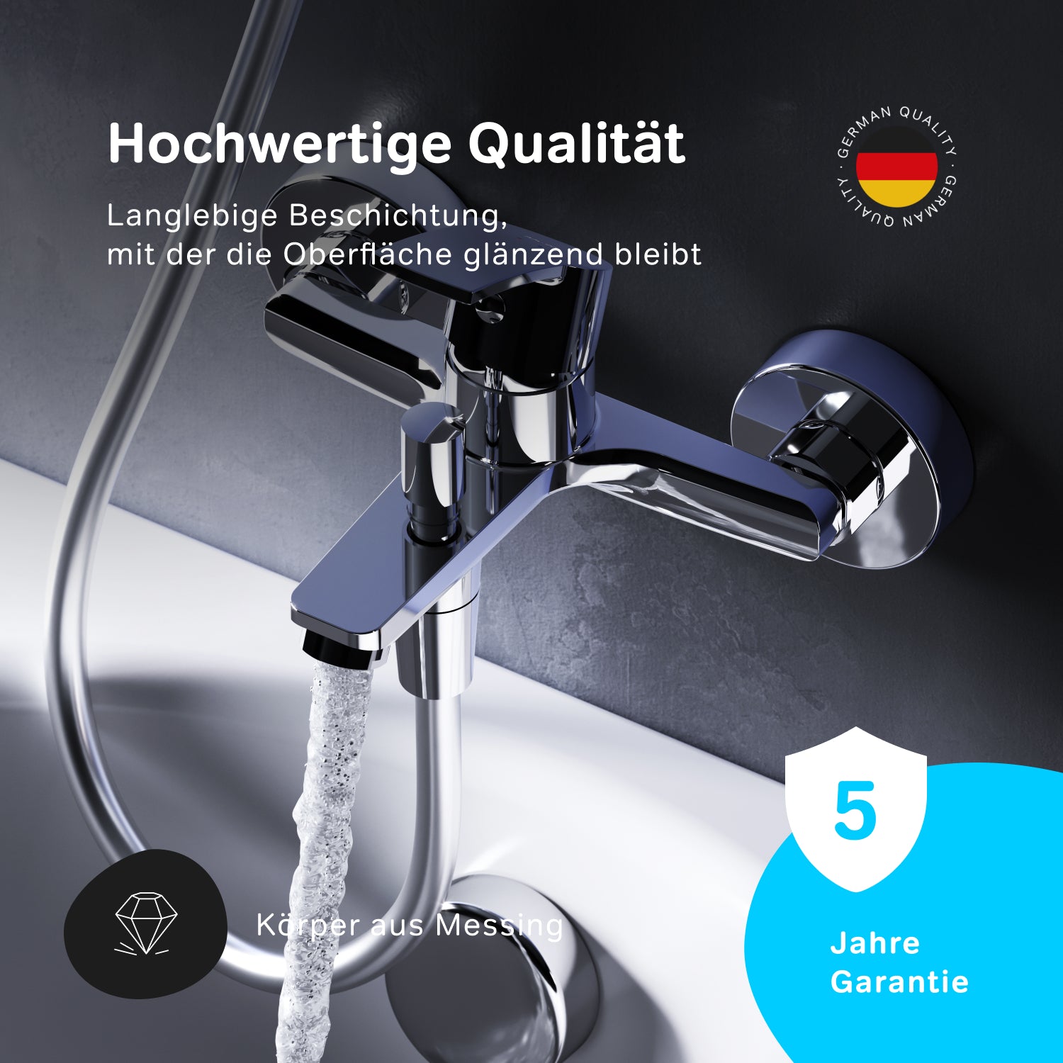 F8Y10000 Wannenarmatur Play Mischbatterie Badewanne Wasserhahn Bad