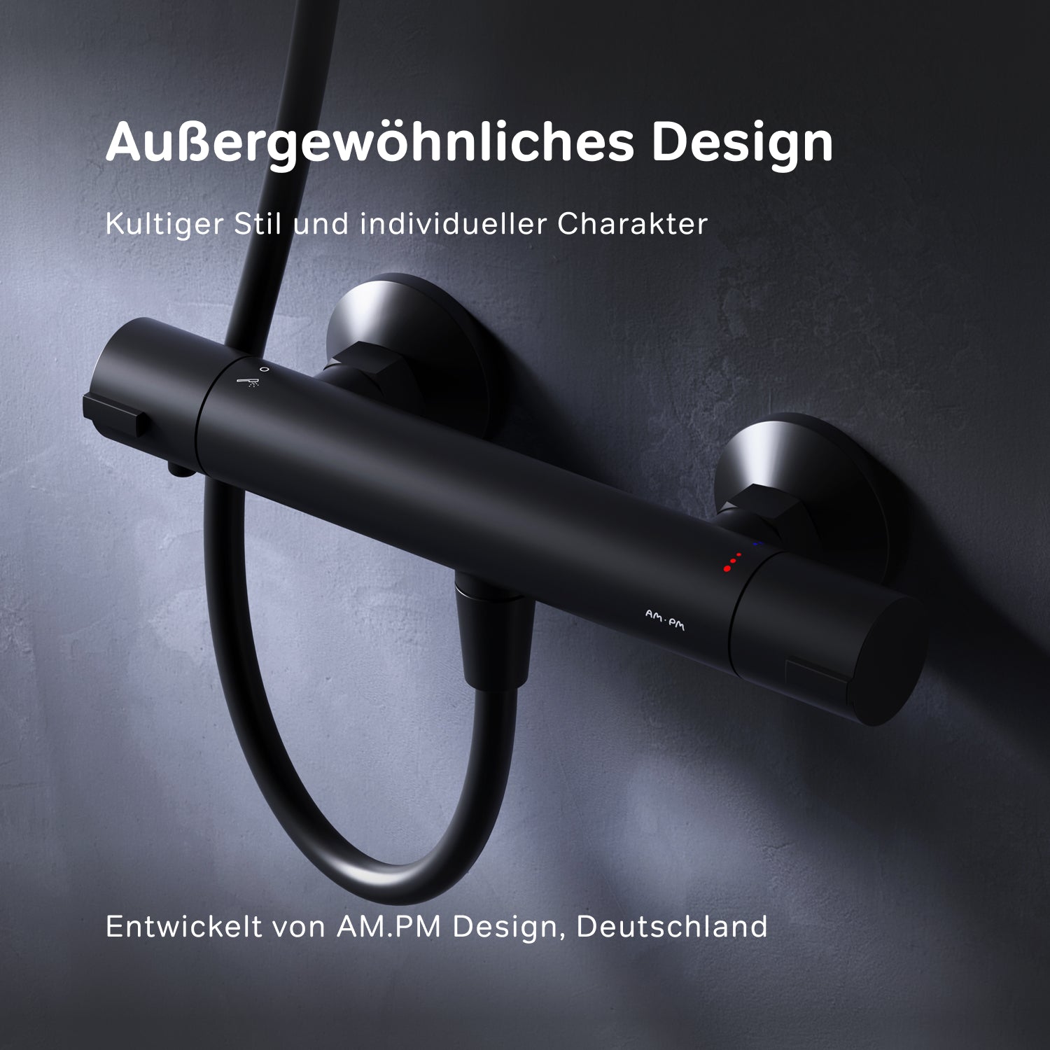 F8Y40022 Duscharmatur Thermostat Play Brausearmatur Mischbatterie Dusche, Schwarz