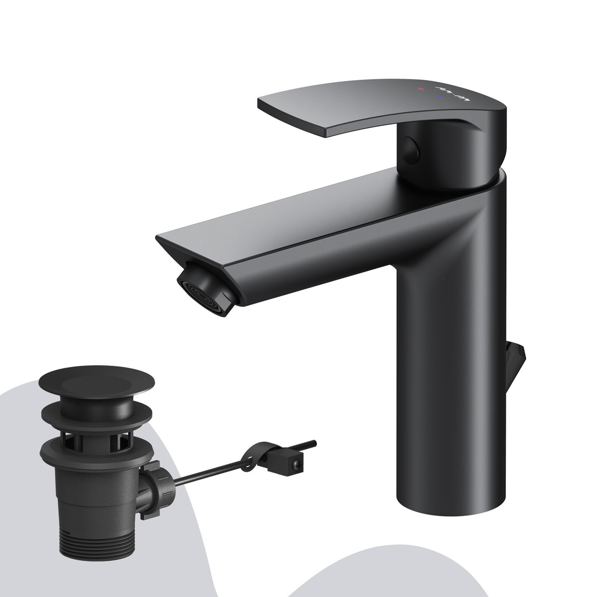 Waschtischarmatur Play mit Zugstange, Schwarz – F8Y82122