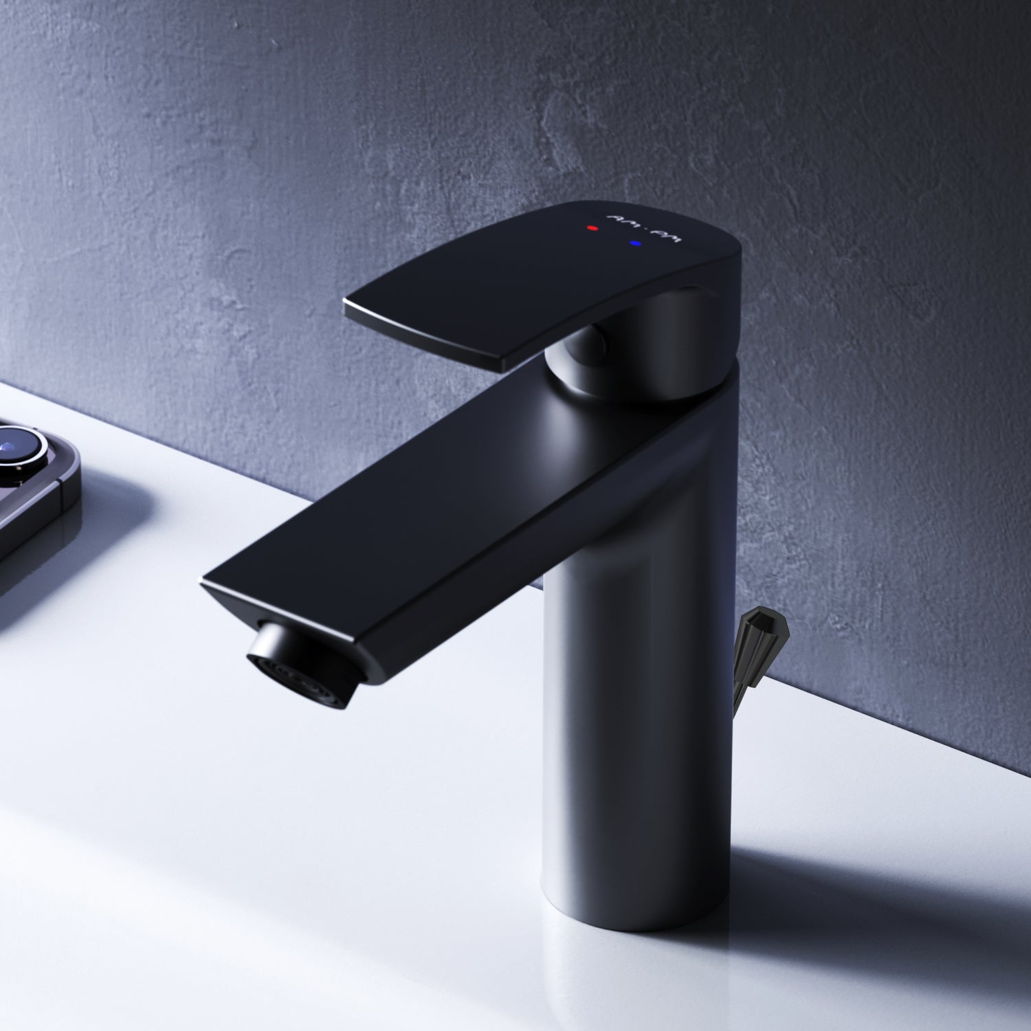 Robinet de salle de bain F8Y82122 avec bonde intégrée, noir