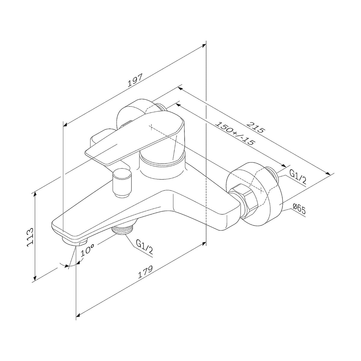 FGA10000 Wannenarmatur Gem Mischbatterie Badewanne Wasserhahn Bad ampm-store.de