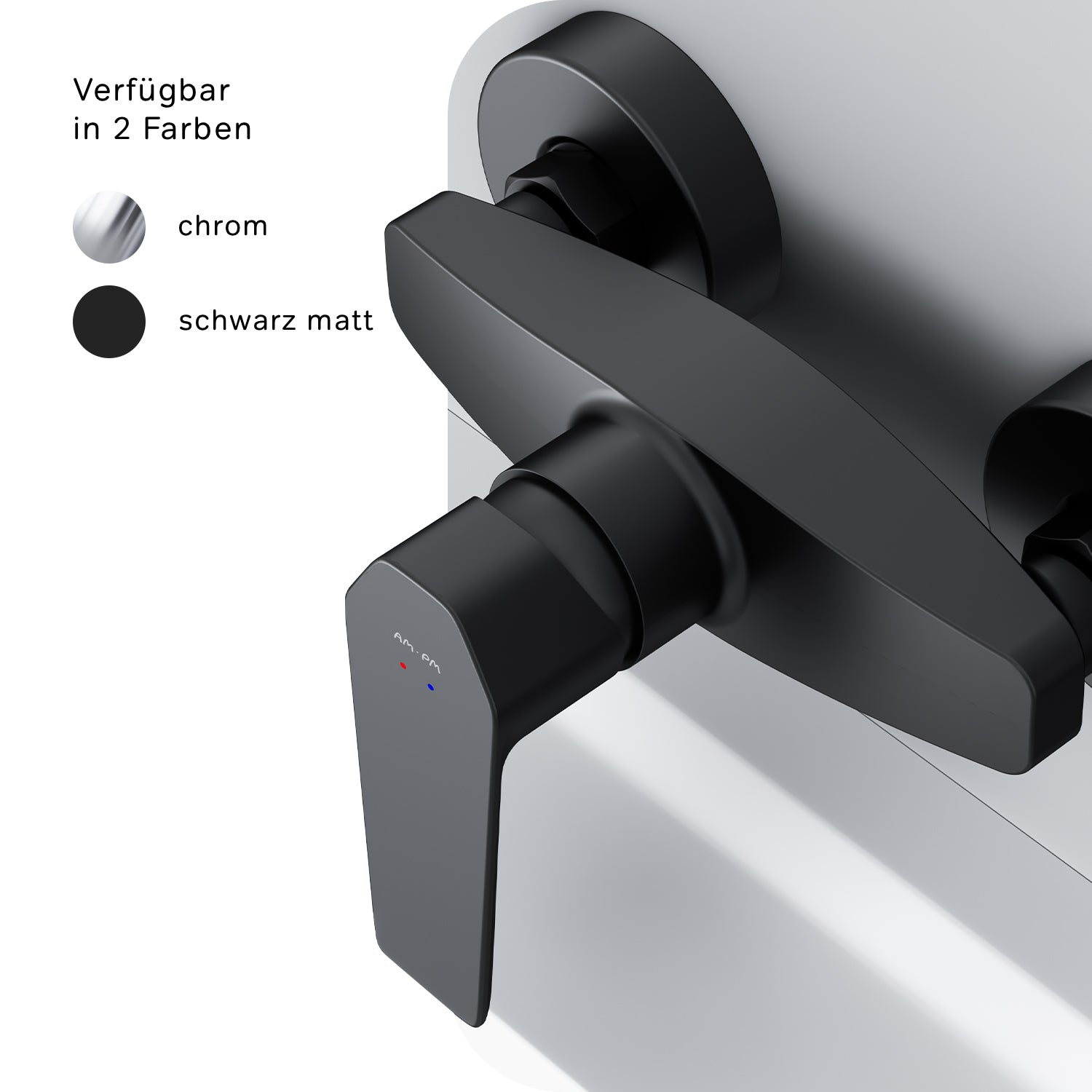 FGA20022 Duscharmatur Gem Brausearmatur Mischbatterie Dusche, Schwarz ampm-store.de